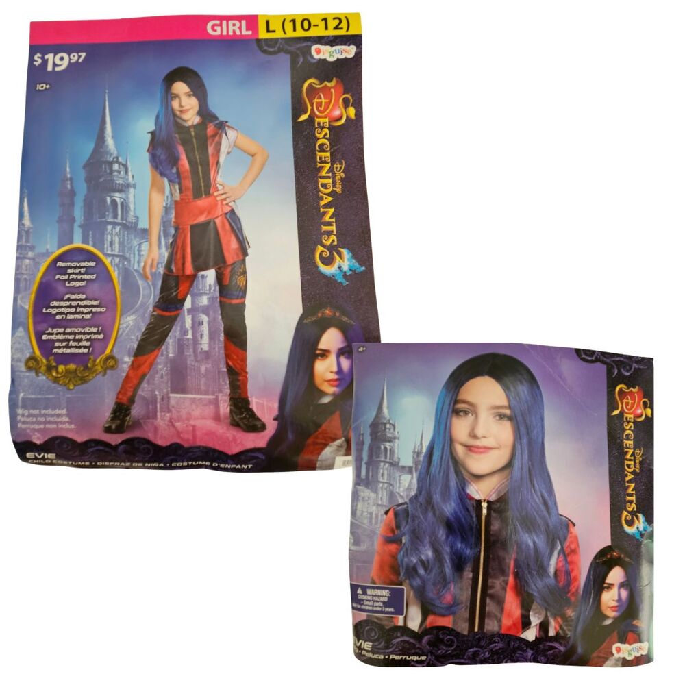 Disney Descendants 3 Evie Costume & Wig Girls L 10-12 Disguise Halloween Cosplay - Picture 1 of 12